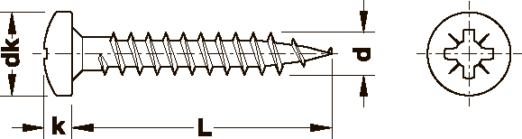 Шуруп HOSPA пол.потай.оцинк.4,0x15mm