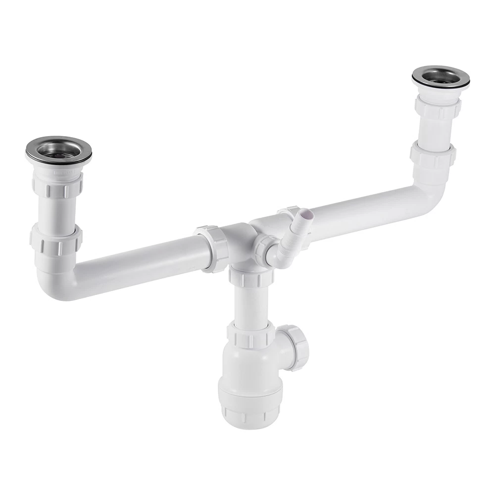 Сифон для двойной мойки McAlpine 1 1/2х40 мм с выпуском d70 мм (MRSK5-A)