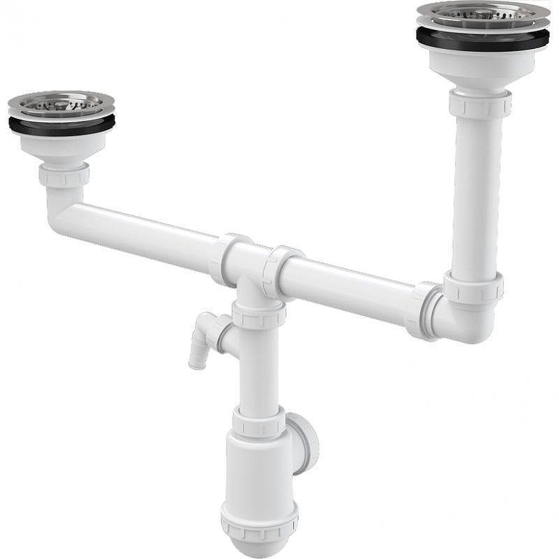 Сифон для кухонной мойки Alcaplast A454P Белый