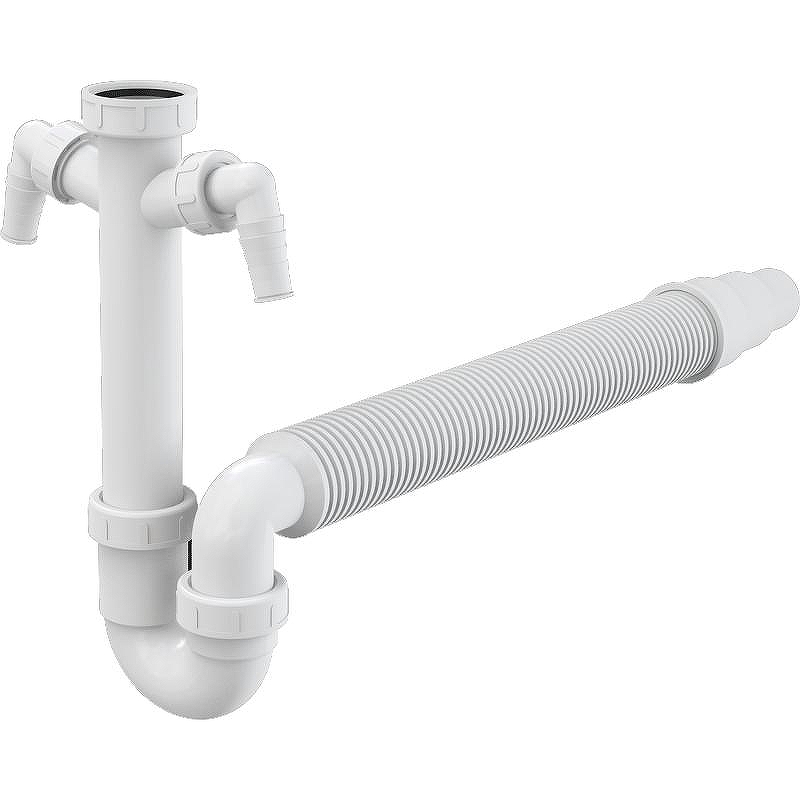 Сифон для кухонной мойки Alcaplast A84-DN50/40 Белый