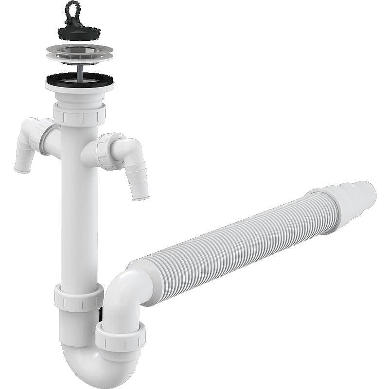 Сифон для кухонной мойки Alcaplast A840-DN50/40 Белый