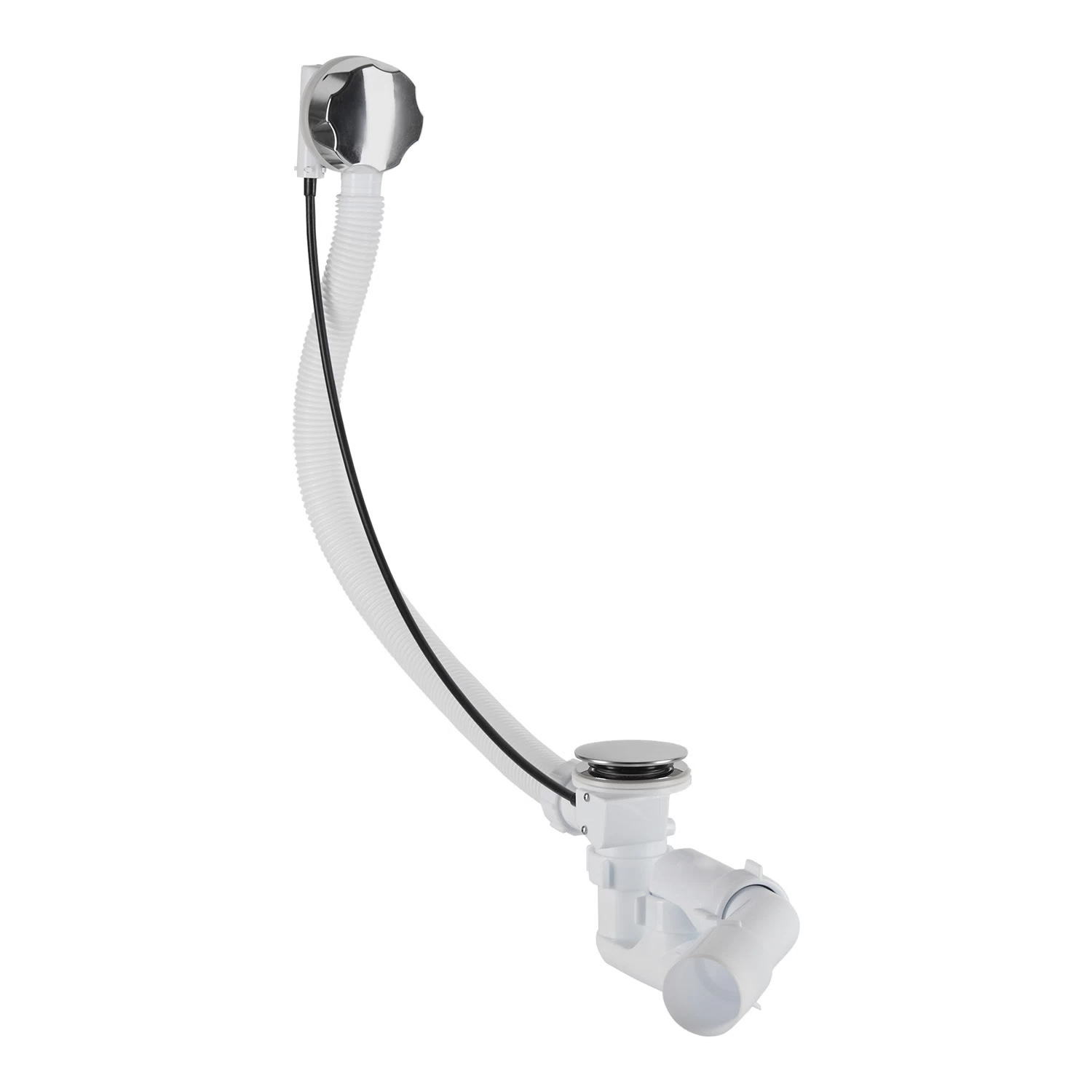 Сифон для ванны АНИ пласт 1 1/2х40 мм регулируемый с выпуском d70 мм с соединением 40/50 мм (EM421DIY)