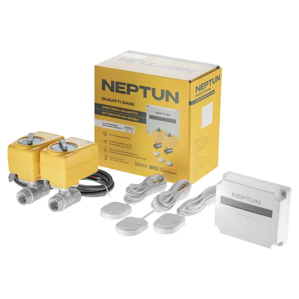 Система защиты от протечки воды Neptun Bugatti Base 1/2" 2 крана 3 датчика