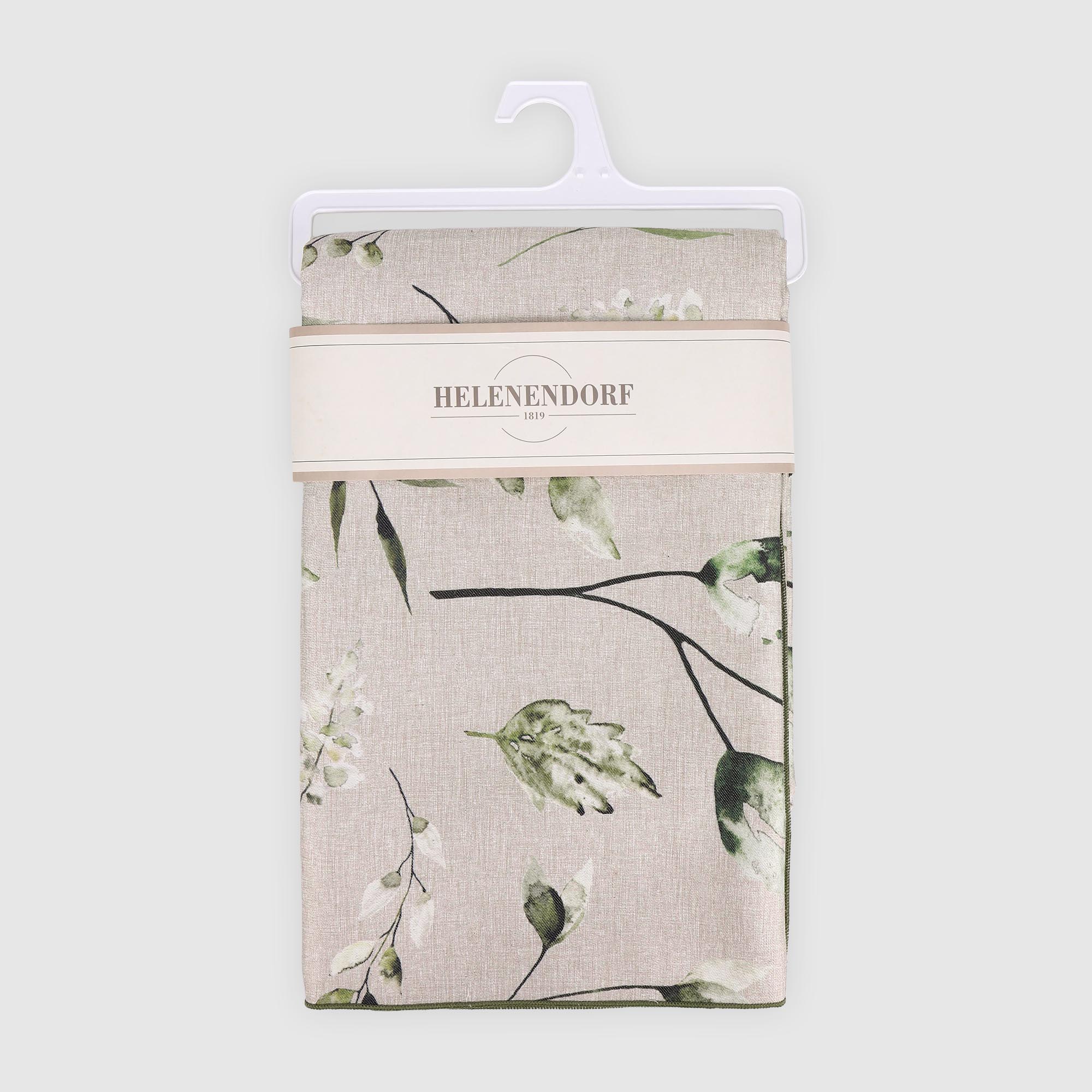 Скатерть Helenendorf green flowers полулен 140х180 см
