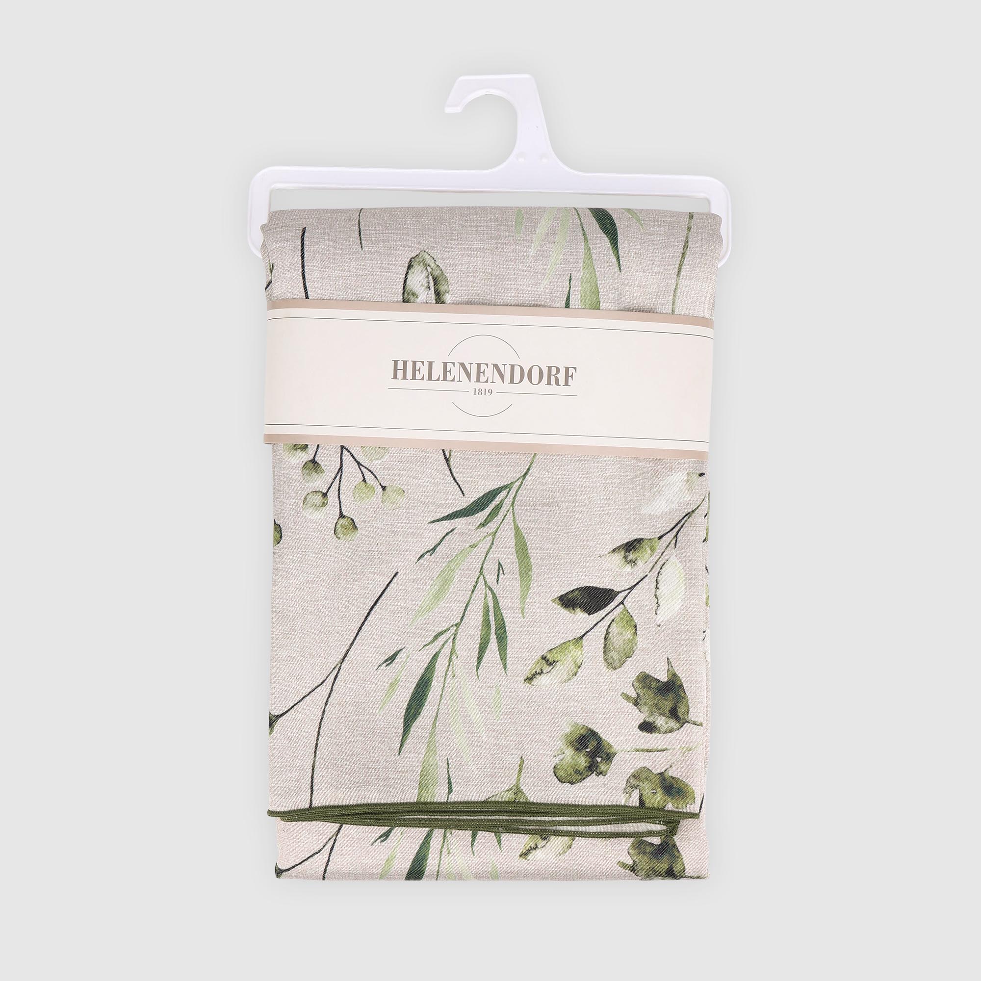 Скатерть Helenendorf green flowers полулен 140х240 см