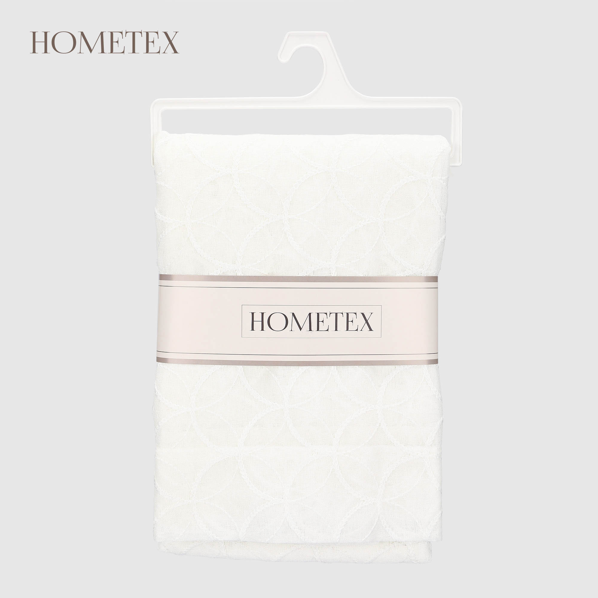 Скатерть Hometex белая вышивка полиэстер 140х240 см