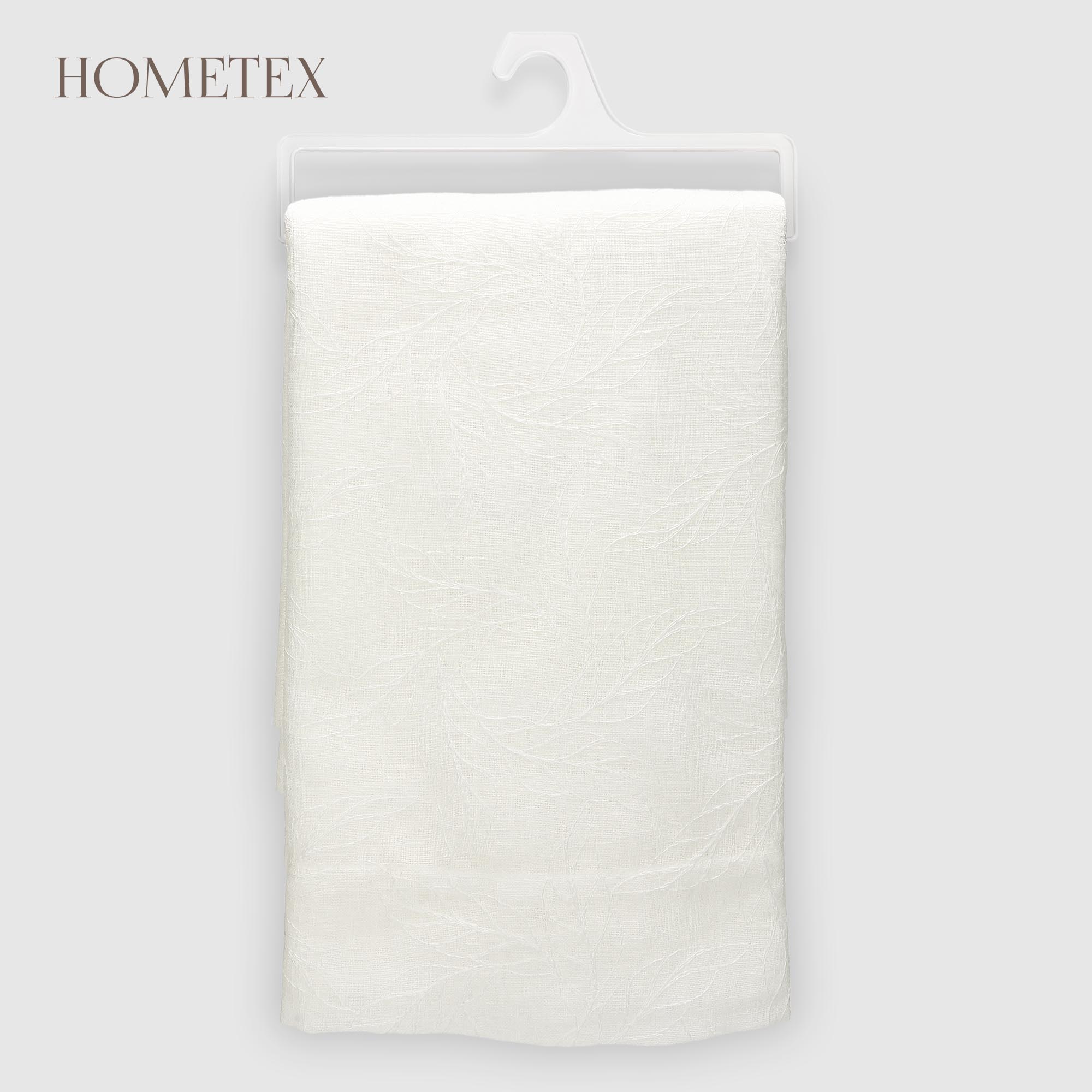Скатерть Hometex цветы белая вышивка полиэстер 140х300 см