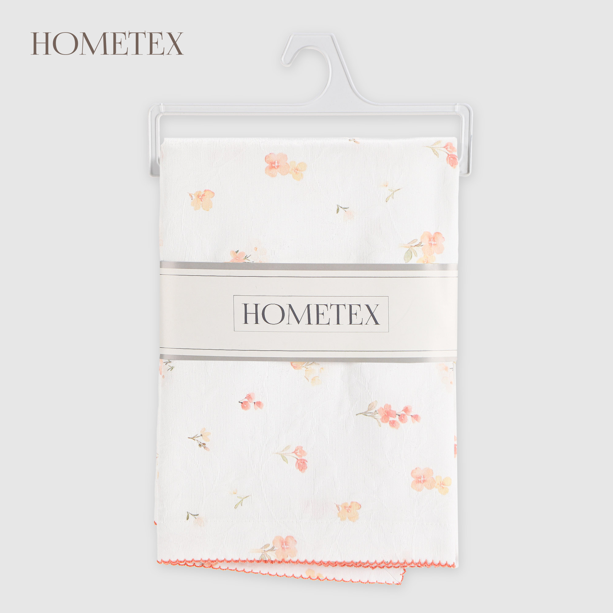 Скатерть Hometex цветы оранжевые хлопок/полиэстер 140х300 см