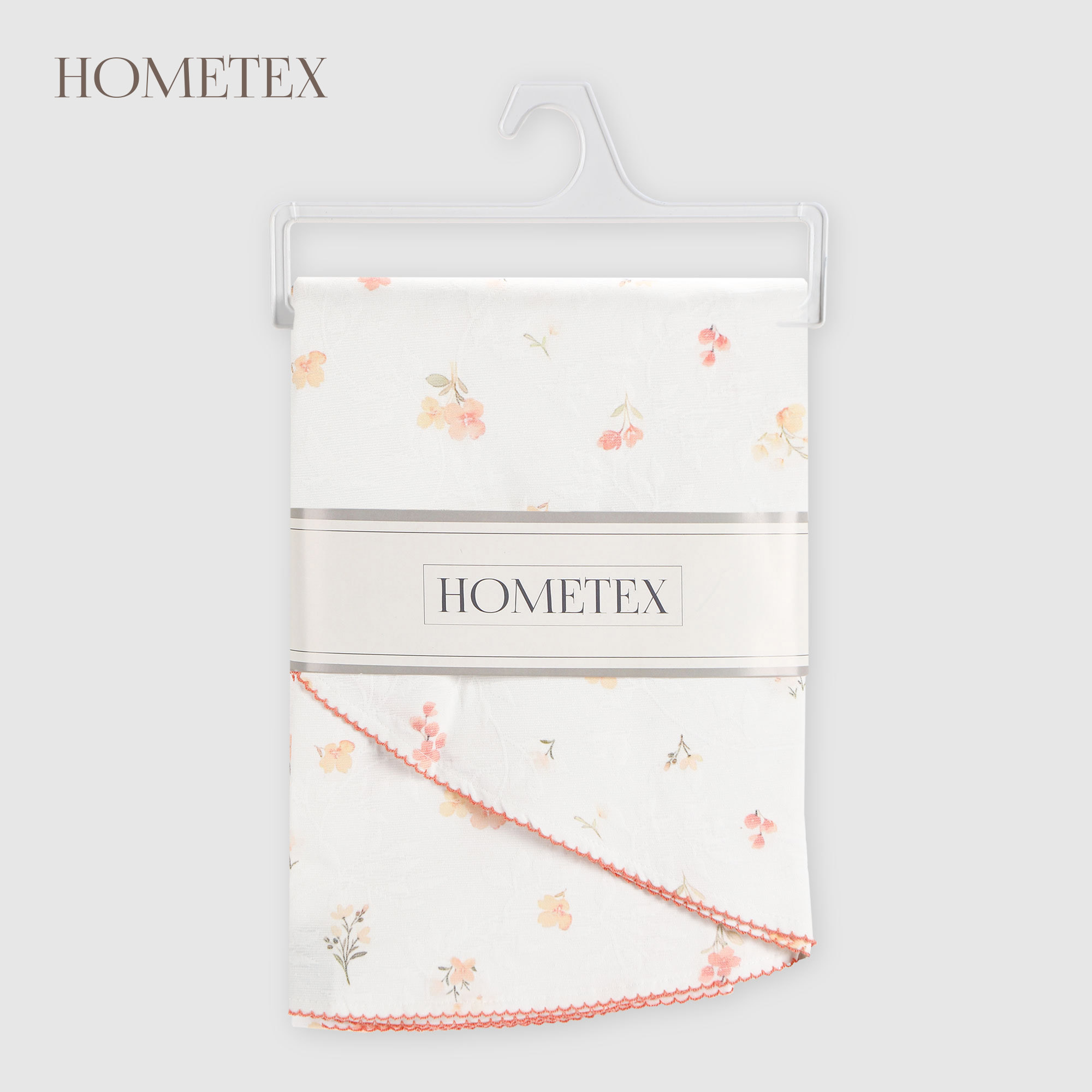 Скатерть Hometex цветы оранжевые хлопок/полиэстер d160 см