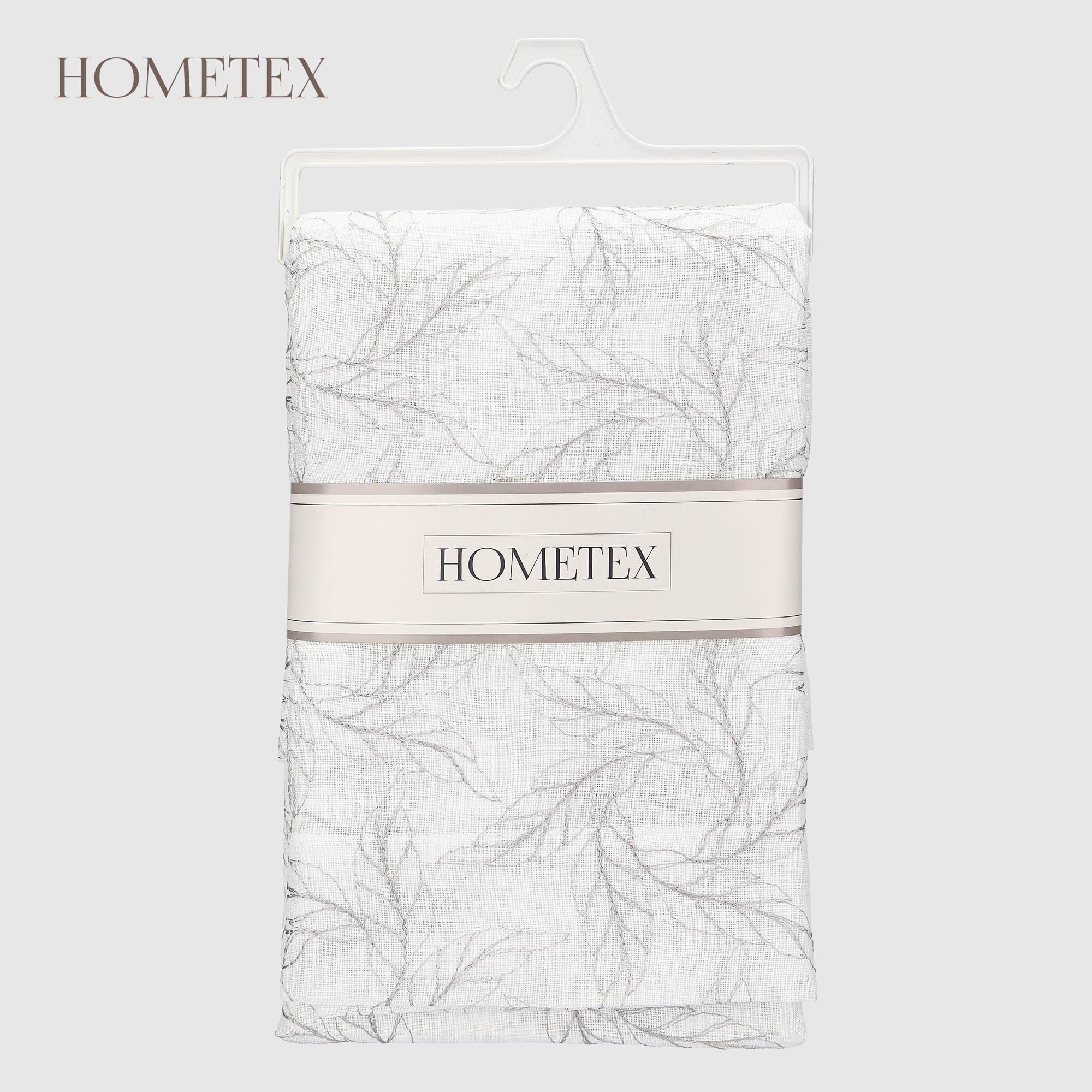 Скатерть Hometex цветы серая вышивка полиэстер 140х300 см