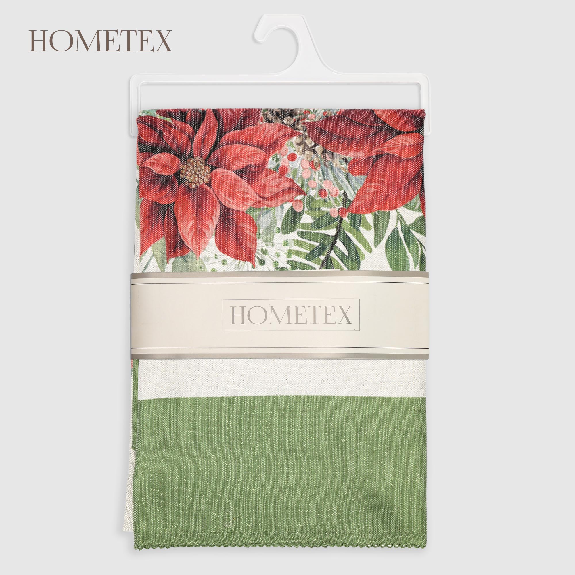Скатерть Hometex пуансетия хлопок/лен 140х300 см