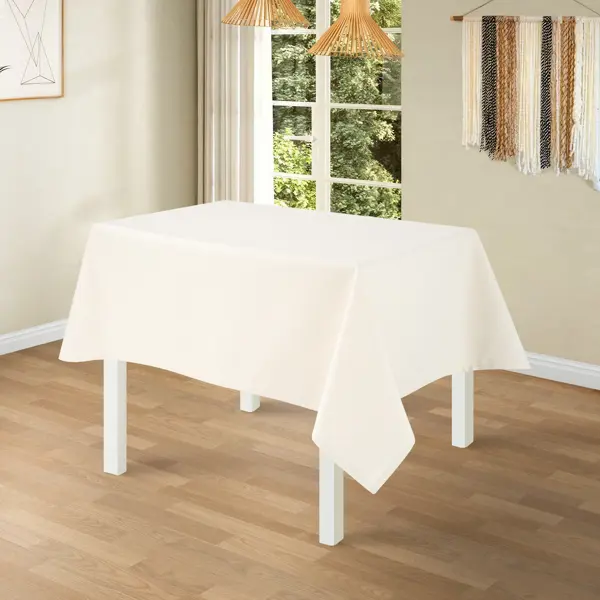 Скатерть на стол Linen Way Куддарна квадратная 140x140 см цвет кремовый
