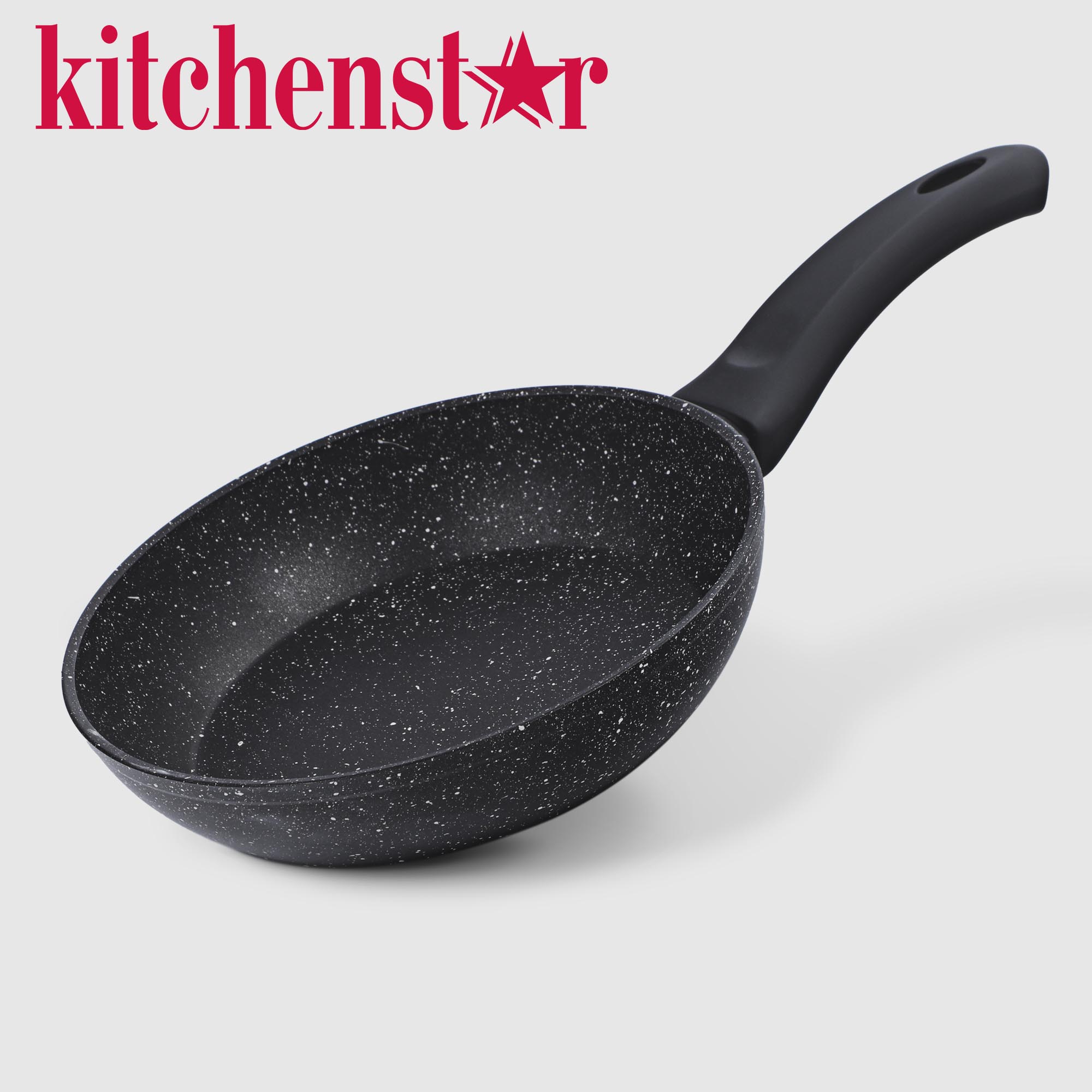 Сковорода Kitchenstar Granite чёрный, белый 18 см