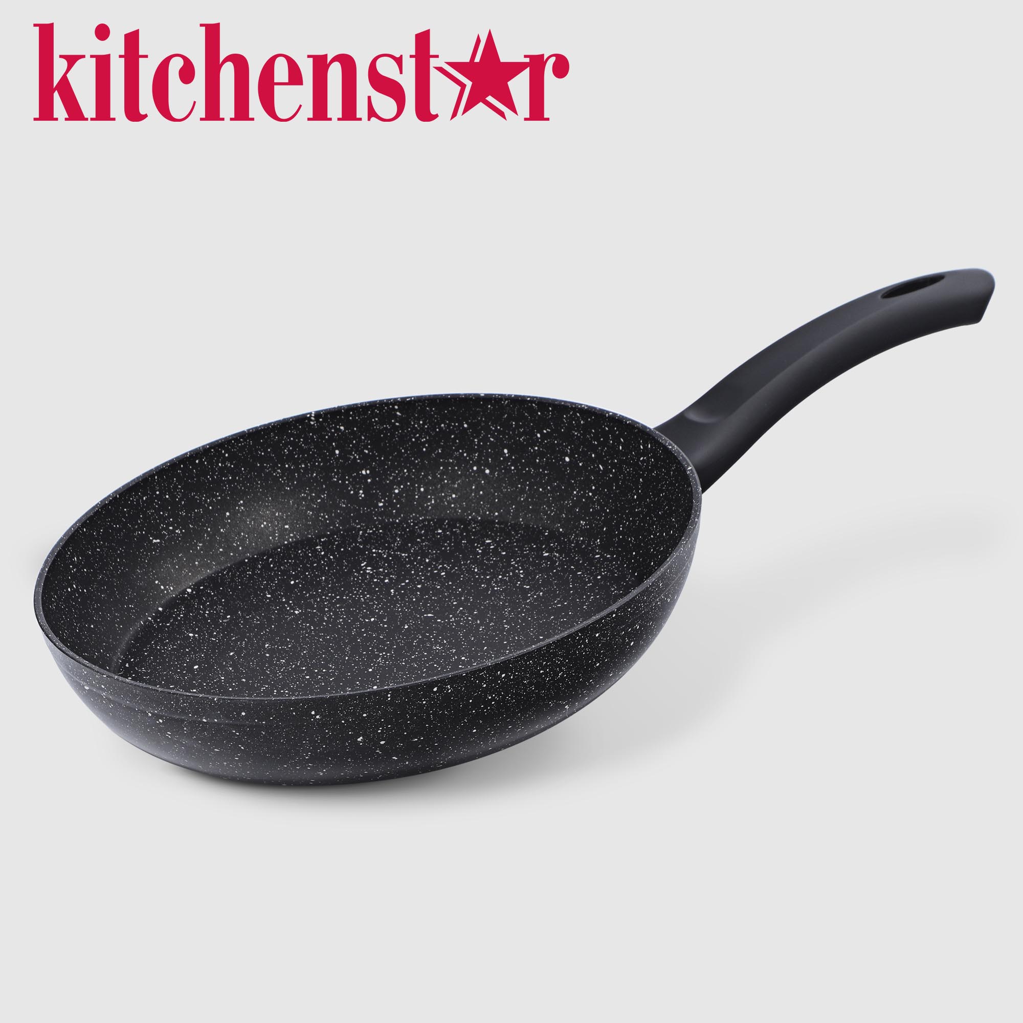 Сковорода Kitchenstar Granite чёрный, белый 28 см