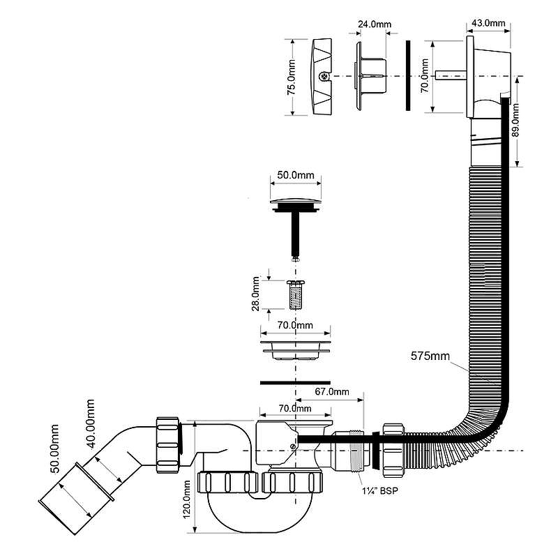 Слив-перелив McAlpine MRB2C-PB цвет Белый