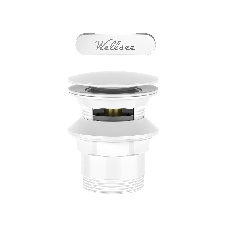 Слив-перелив Wellsee Useful Extras 231927000 click-clack цвет Белый глянцевый