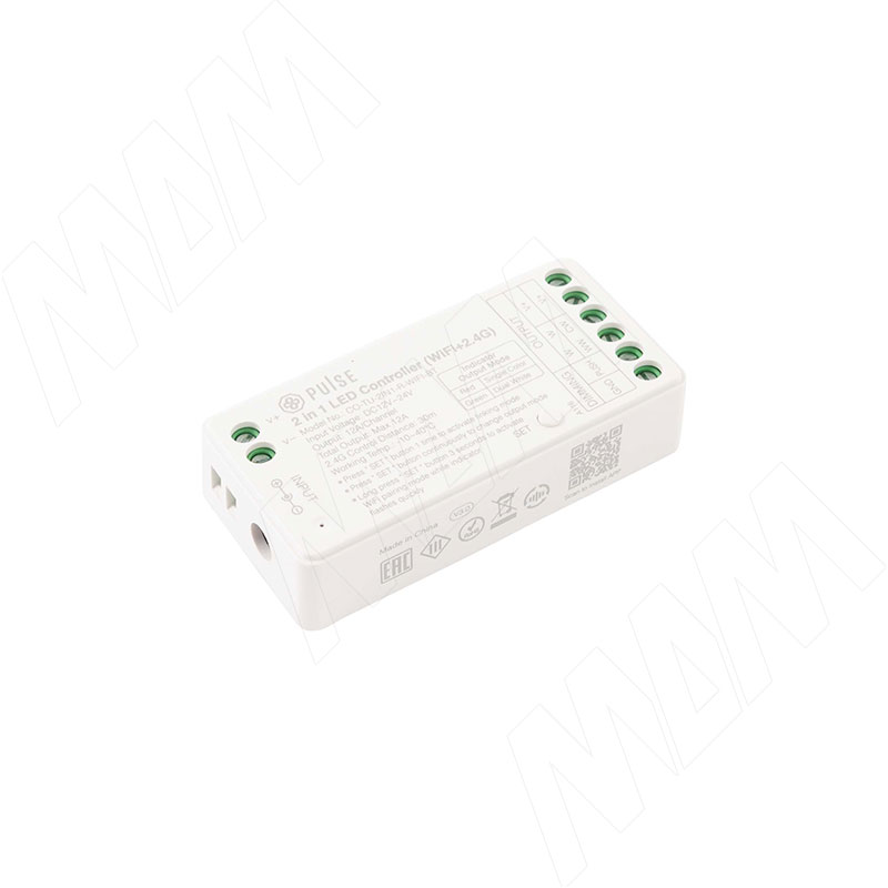 СМАРТ, Контроллер для монохромных и CCT лент, 2.4 ГГц, WiFi, Tuya, SMART (CO-TU-2IN1-R-WIFI-BT)