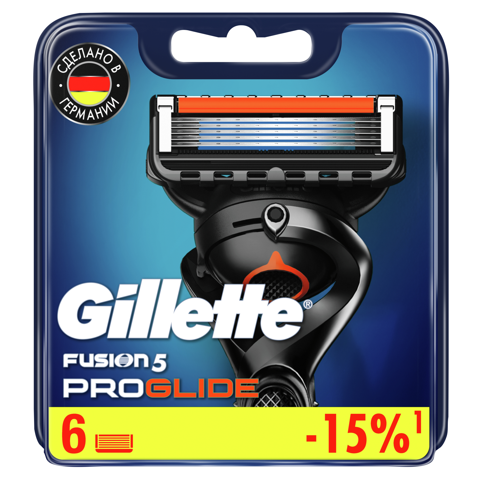 Сменные кассеты Gillette Fusion ProGlide для мужской бритвы, 6 шт, с 5 лезвиями, с точным триммером для труднодоступных мест, для идеально гладкого бритья
