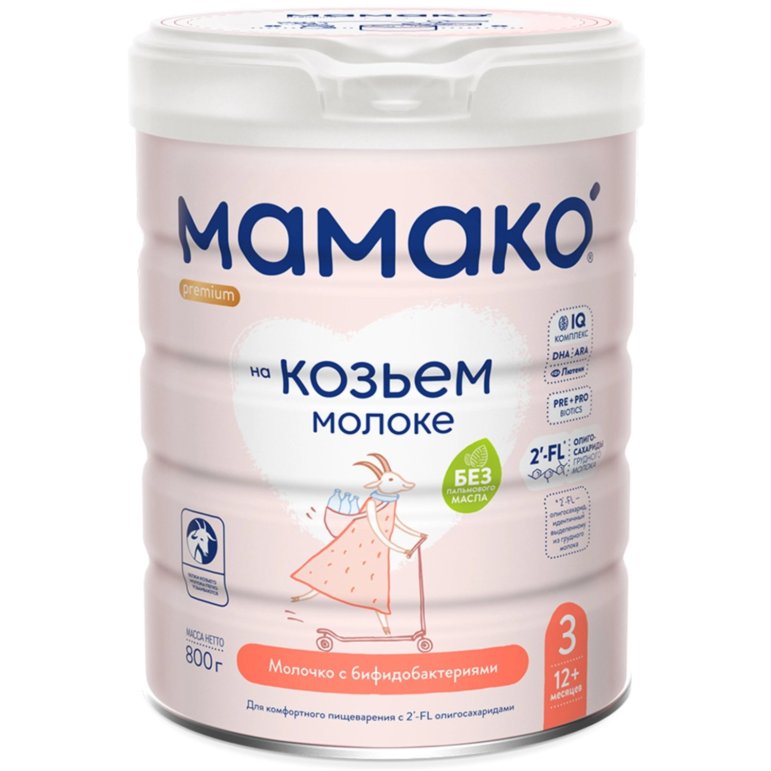 Смесь МАМАКО 3 премиум, на основе козьего молока, с 12 месяцев, 800 г