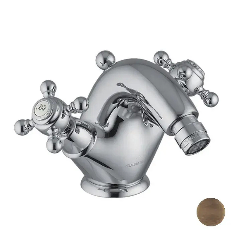 Смеситель для биде Fima Carlo Frattini Elizabeth F5092/2BR с донным клапаном цвет Античная бронза