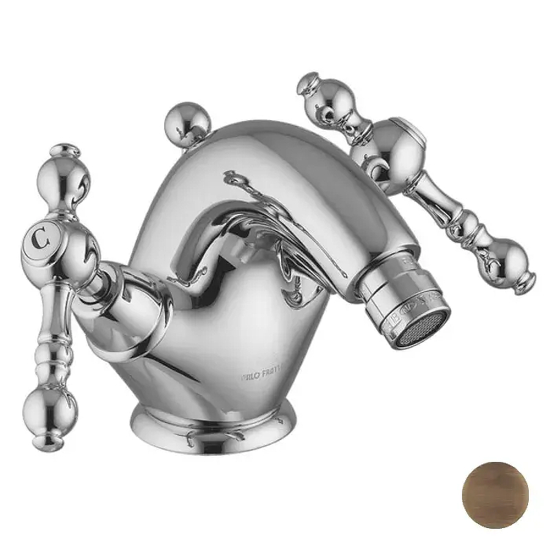 Смеситель для биде Fima Carlo Frattini Epoque F5062/2BR с донным клапаном цвет Античная бронза