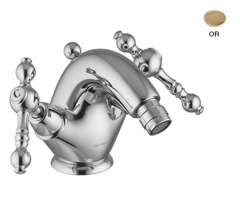 Смеситель для биде Fima Carlo Frattini Epoque F5062/2OR с донным клапаном цвет Золото