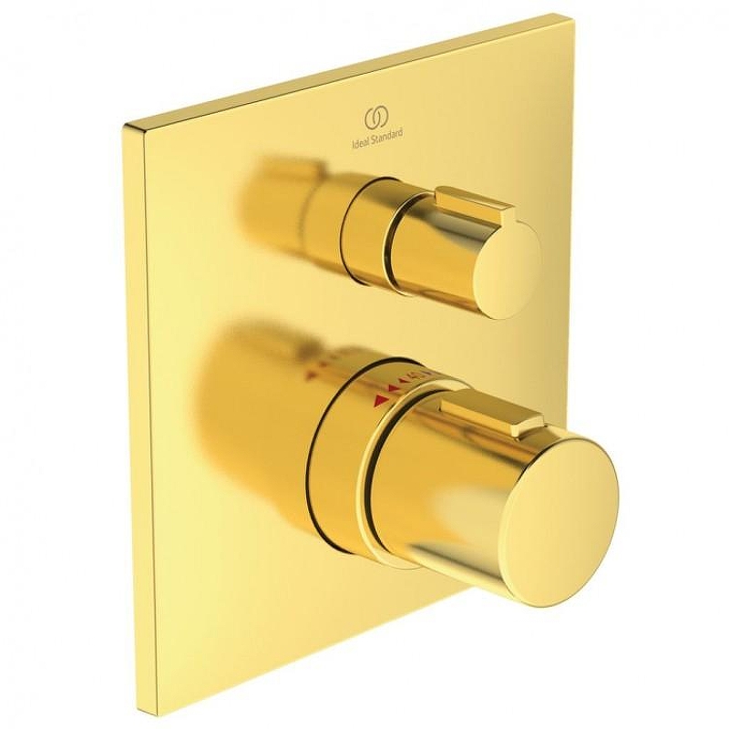 Смеситель для душа Ideal Standard Ceratherm C100 A6956A2 с термостатом цвет Brushed Gold / Золото шлифованное