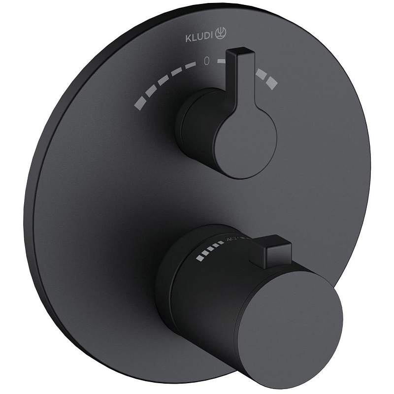 Смеситель для душа Kludi Nova Fonte Puristic 208103915 с термостатом Черный матовый