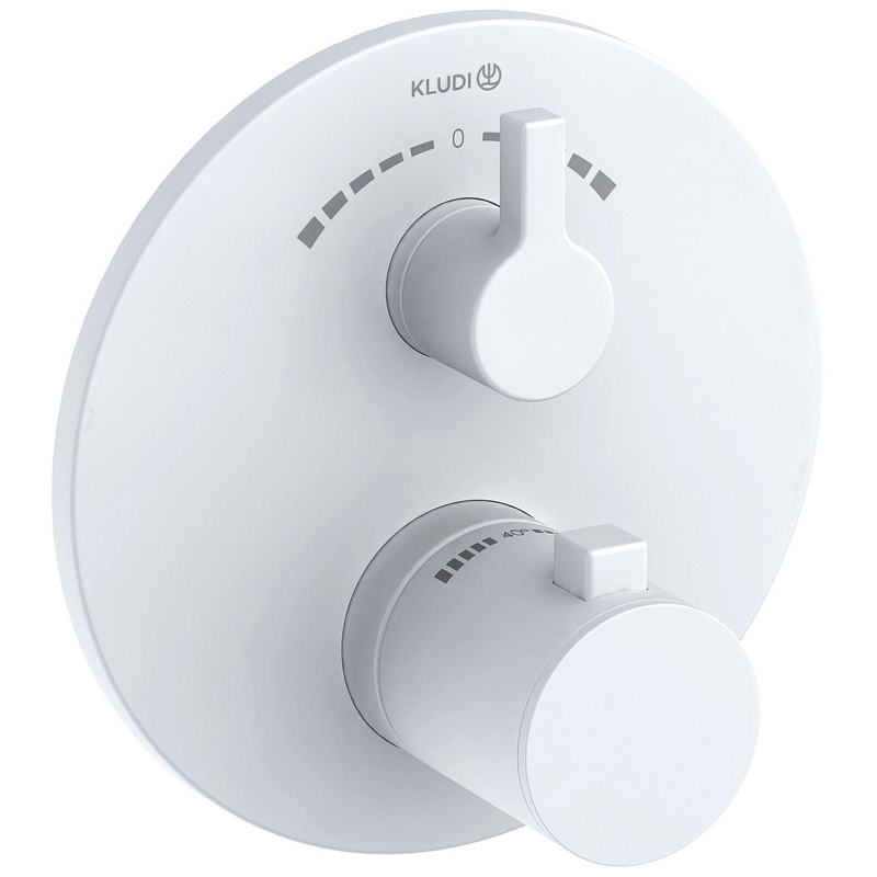 Смеситель для душа Kludi Nova Fonte Puristic 208105315 с термостатом Белый матовый
