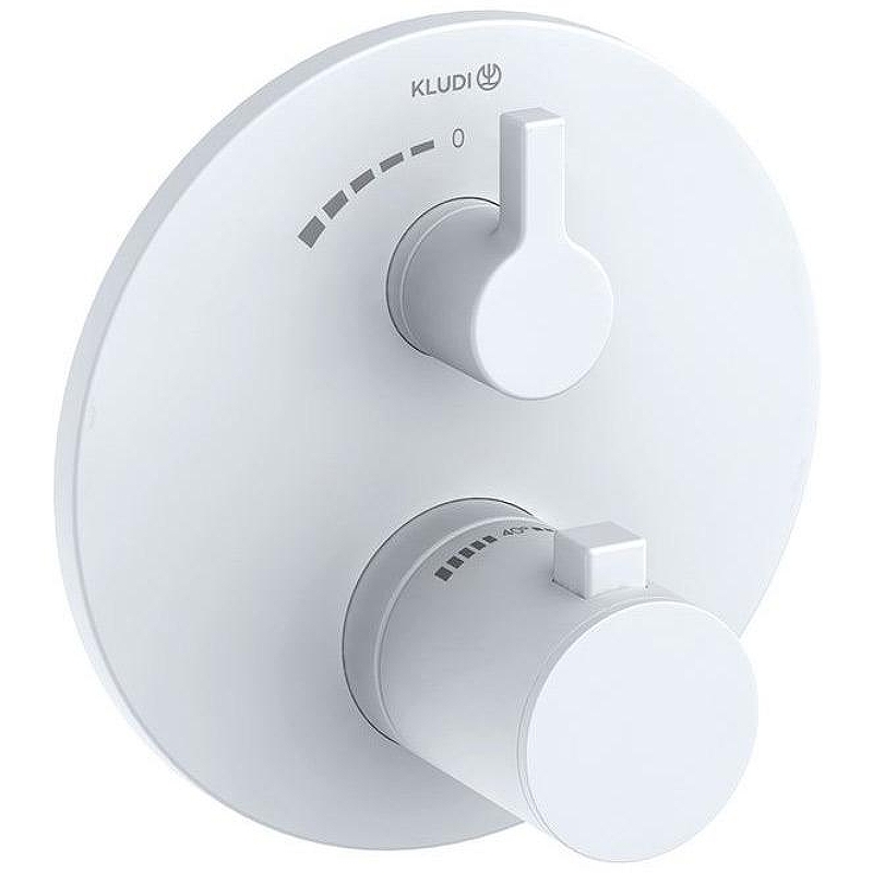 Смеситель для душа Kludi Nova Fonte Puristic 208855315 с термостатом Белый матовый