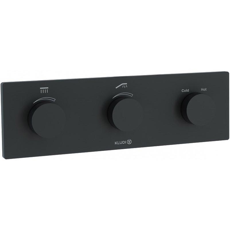 Смеситель для душа Kludi PushTronic 3830039-00 с термостатом Черный матовый