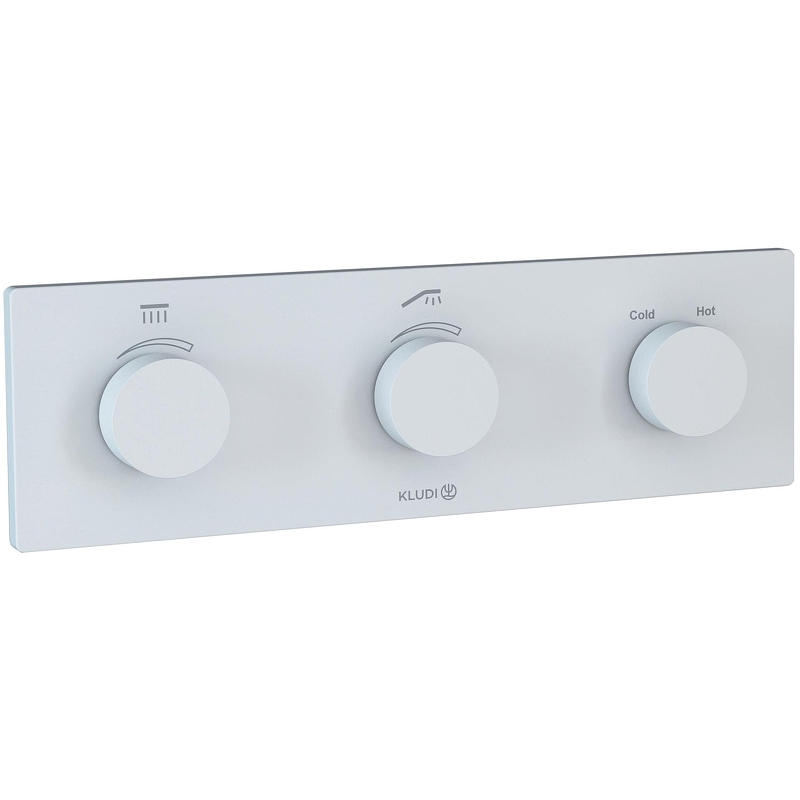 Смеситель для душа Kludi PushTronic 3830053-00 с термостатом Белый матовый
