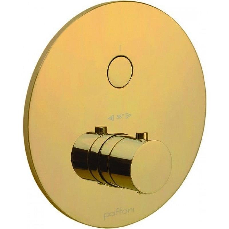 Смеситель для душа Paffoni Compact Box CPT013HG с термостатом цвет Золото медовое