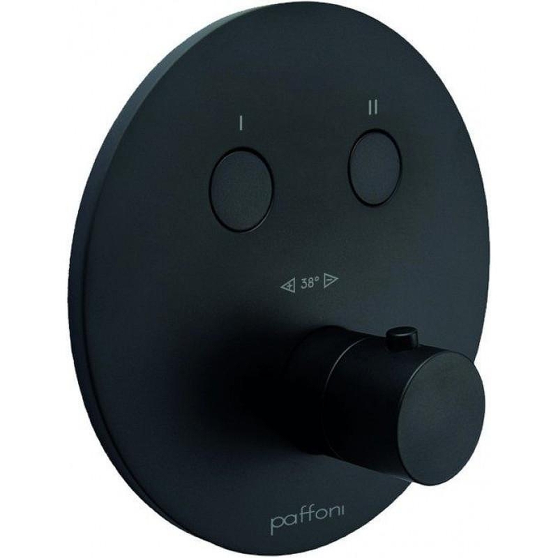 Смеситель для душа Paffoni Compact Box CPT018NO с термостатом цвет Черный матовый
