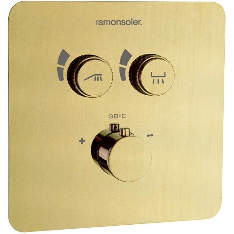 Смеситель для душа Ramonsoler RS Smart 85T201SOC с термостатом Золото брашированное