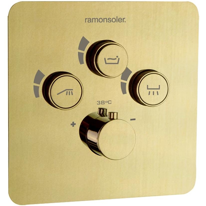 Смеситель для душа Ramonsoler RS Smart 85T301SOC с термостатом Золото брашированное