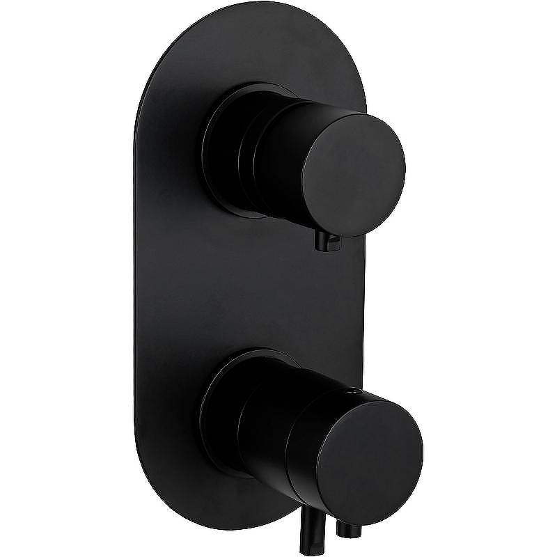 Смеситель для душа Remer Minimal Thermo NT92KBNO с термостатом Черный матовый