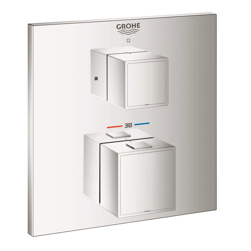 Смеситель для душа термостатический Grohe Grohtherm Cube 24153000 скрытый монтаж внешняя часть 1 положение