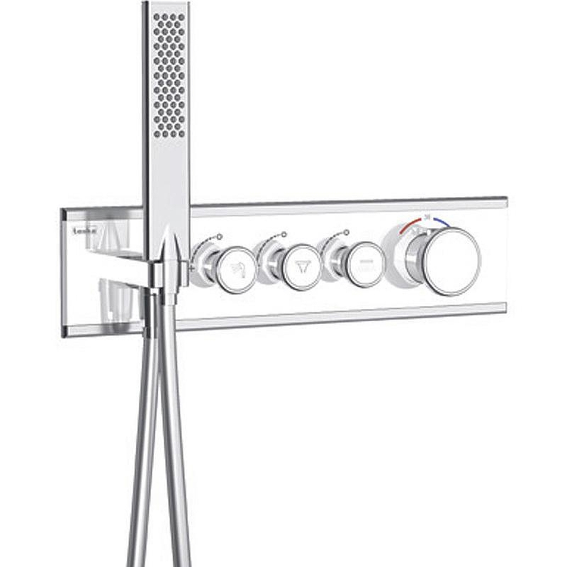 Смеситель для душа Teska Shine SH3001 с термостатом Хром Белое стекло