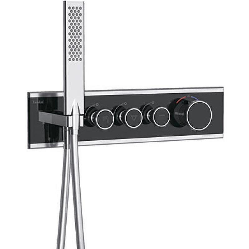 Смеситель для душа Teska Shine SH3002 с термостатом Хром Черное стекло