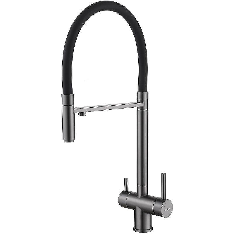 Смеситель для кухни Abber Wasser Kreis AF81141NG Никель Черный матовый