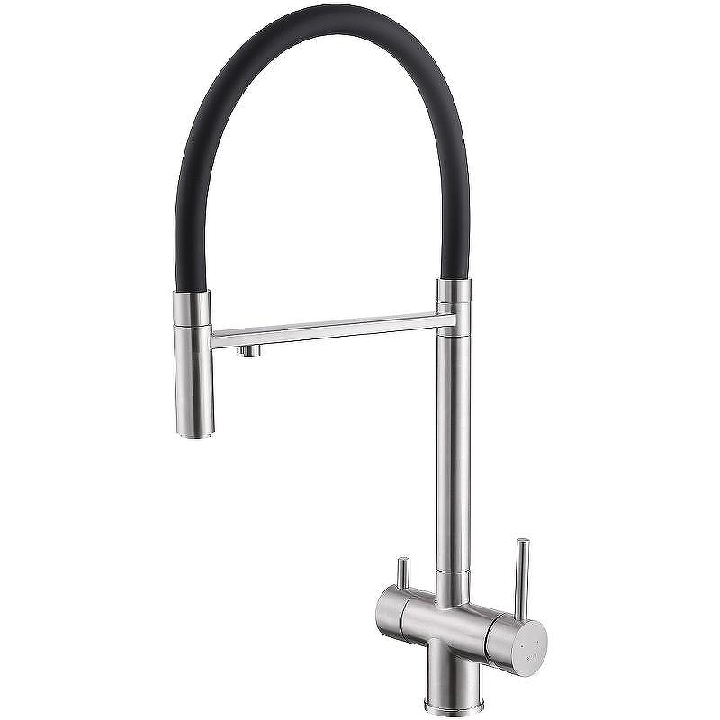 Смеситель для кухни Abber Wasser Kreis AF81141SP Сатин Черный матовый