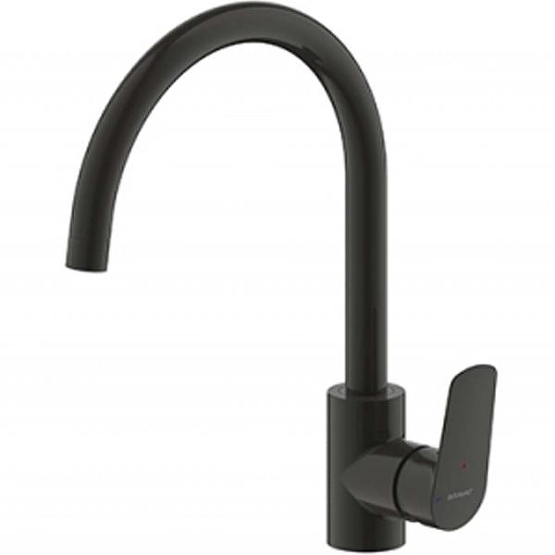Смеситель для кухни Bravat Rhein F7429564BW-ENG Черный матовый