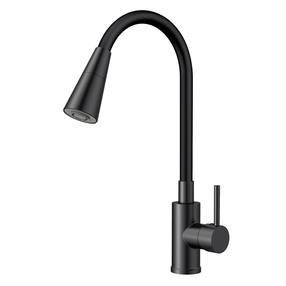 Смеситель для кухни Esko Kitchen черный с гибким изливом однорычажный (K47BB)