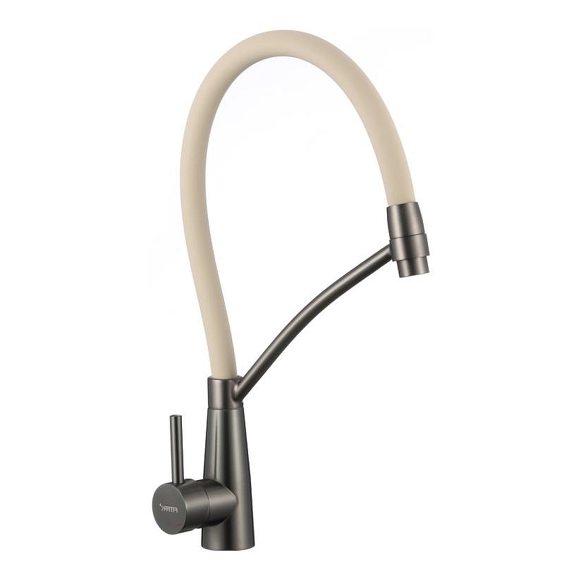Смеситель для кухни Fmark FS8255Q-12 цвет Графит Бежевый