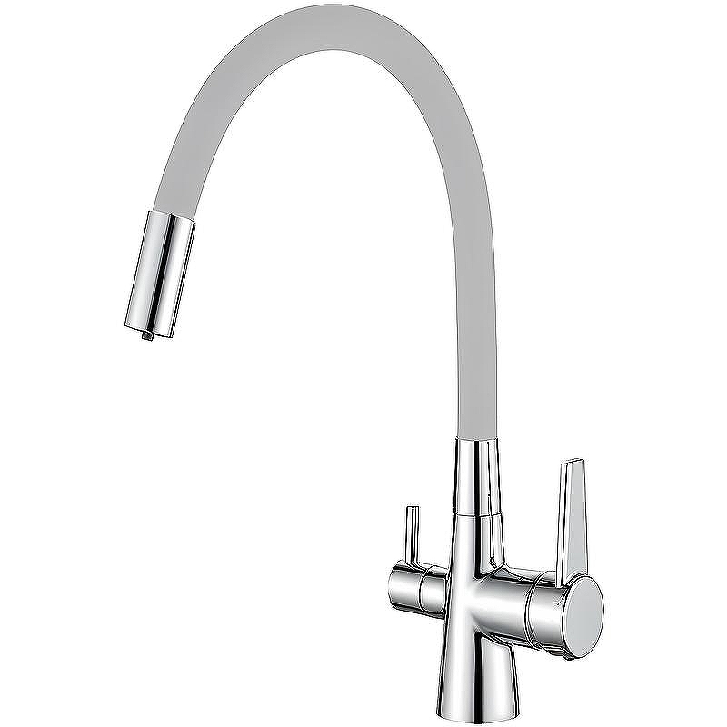 Смеситель для кухни Haiba HB76858-3 Хром Серый