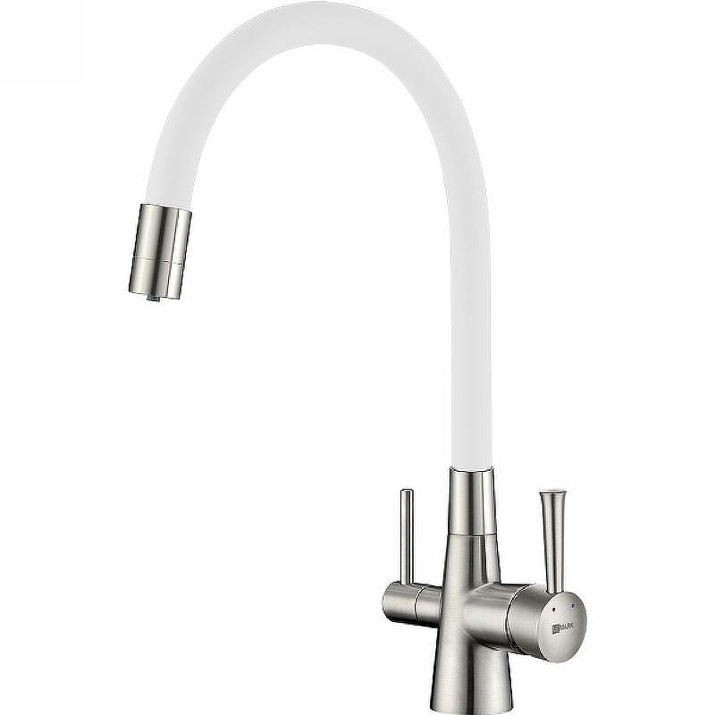 Смеситель для кухни Lemark Comfort LM3075BN-White Хром Белый