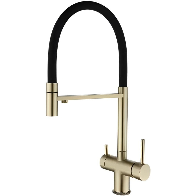 Смеситель для кухни Maretti Calabria Gold CAG31RGF18 Золотой сатин Черный