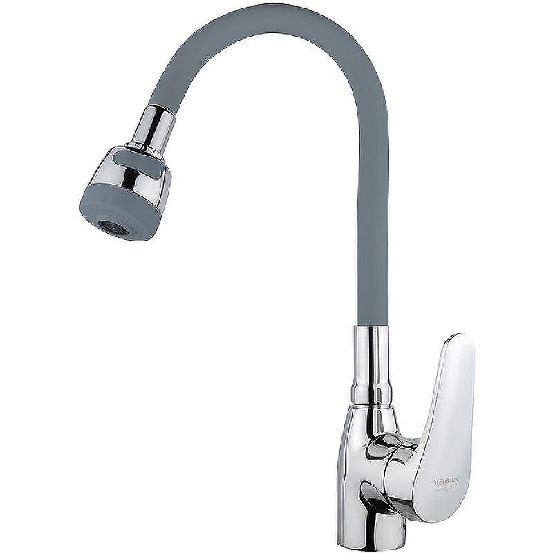 Смеситель для кухни Melodia della vita Ostessa MDV40616Gray Хром Серый