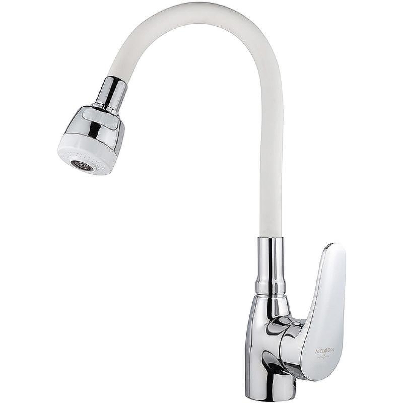 Смеситель для кухни Melodia della vita Ostessa MDV40616White Хром Белый